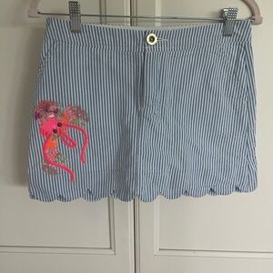Lilly Pulitzer Blue and Pink Striped Mini Skirt
